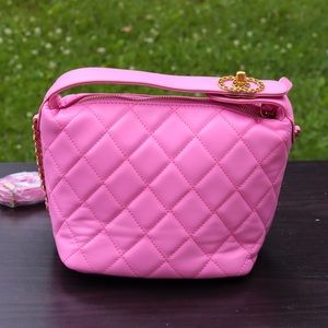 SHEIN PINK QUILTED SATCHEL BAG